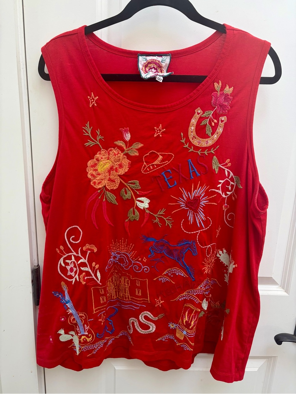 Johnny Was Embroidered Texas Tank Top NWOT